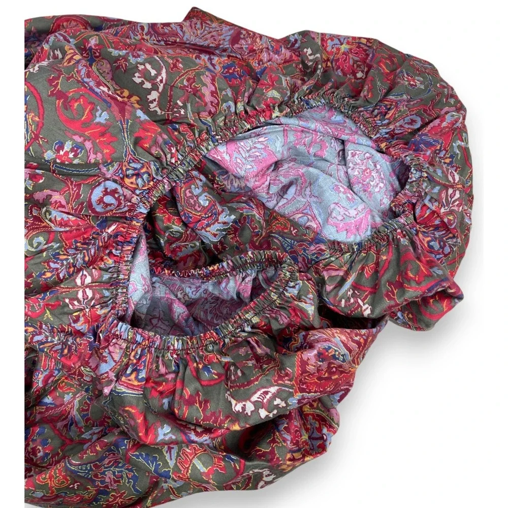 Vintage Ralph Lauren Queen Galahad 4 Piece Sheet Set Red Paisley